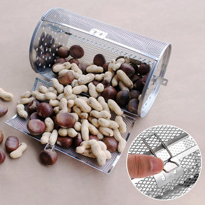 Rotierender Grillkorb | Für Grill & Heißluftfritteuse | Gemüse, Fleisch & Nüsse rösten