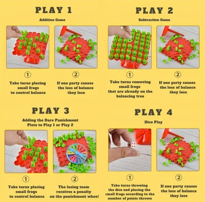 Gleichgewicht Frosch Spiel | Montessori Gleichgewichtsspiel | Lernspiel für Kinder & Erwachsene | Fördert Konzentration & Motorik