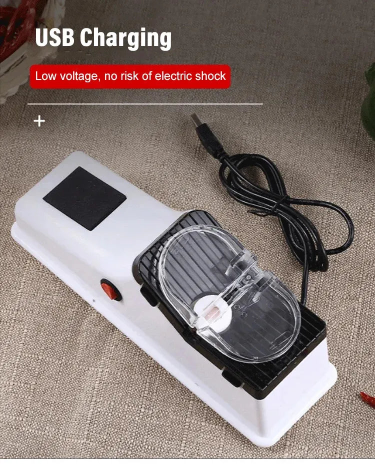 1+1 Gratis | Elektrischer Messerschleifer | Doppelseitig | USB-Aufladung | 5-Sekunden Schärfen