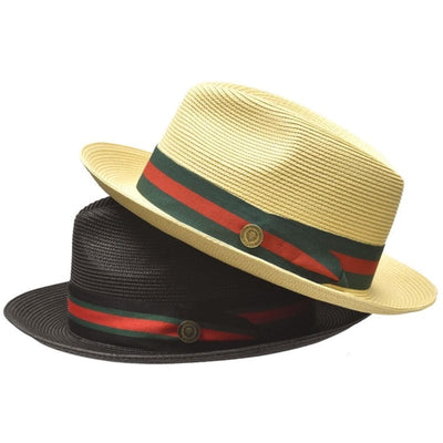 Unisex Fedora Hut | Handgefertigt im Pinch Front Stil | Natürliches Poly-Braid mit Ripsband