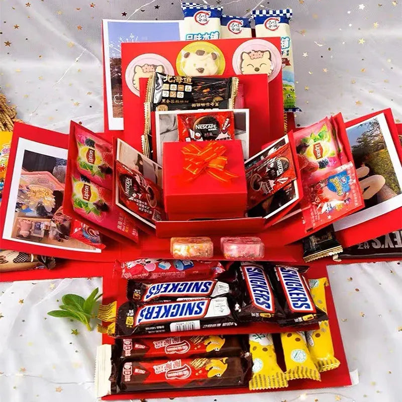 Explosionsbox Geschenkbox | 5-lagiges DIY Überraschungs-Geschenk | Personalisierbar & Kreativ
