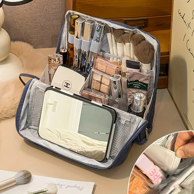 Kosmetiktasche | Wasserdicht Reise-Organizer mit Fächern & Bürstenschutz