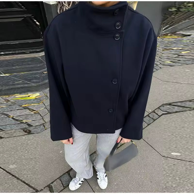 Damen Kurzjacke Elise | Zweireihig & Elegant | Warm & Bequem | Mit Brusttasche & Modernem Schnitt