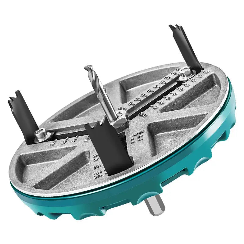 Verstellbarer Lochbohrer | Präzise Lochsäge mit Dreifach-Klinge | Nylon & Zink-Alu Legierung | Inkl. Zubehör