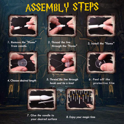 Schwebende LED Kerzen Set | 12 Stück mit Fernbedienung & Aufhängung | Flammenlose Deko