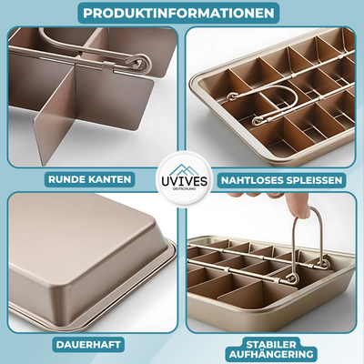 Backform mit Trennwand | 18 Stücke | Antihaftbeschichtet & Spülmaschinenfest