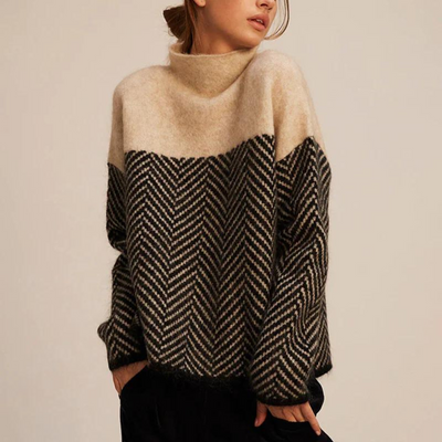 Chevron Luxe | Stylischer Rollkragenpullover Damen