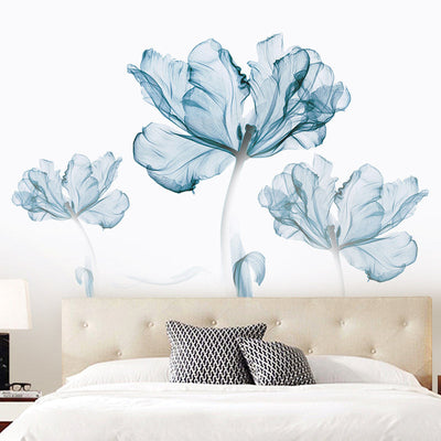 Blume Kreative Wanddekoration | 3D Effekt | Selbstklebend & Wiederverwendbar | PVC Wandsticker Set