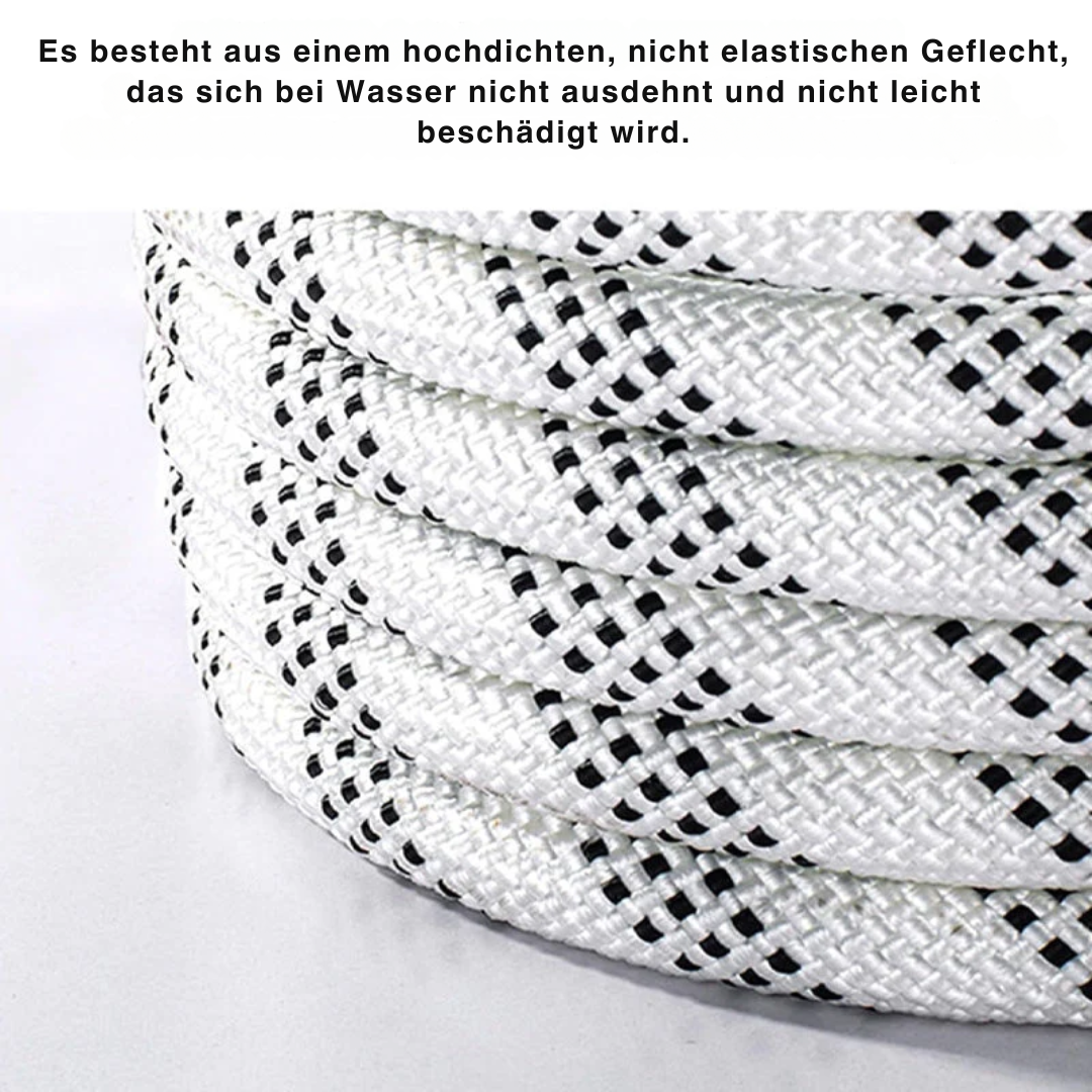 Abschleppseil mit Stahlhaken | Dehnbares Nylon-Seil 3000 kg Zugkraft | Für Auto, SUV & Offroad