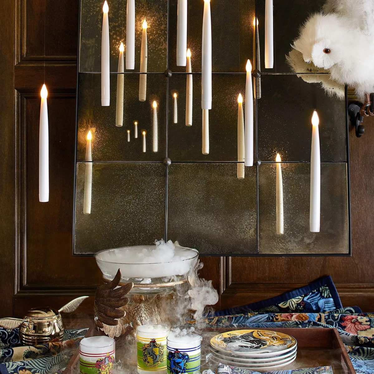 Schwebende LED Kerzen Set | 12 Stück mit Fernbedienung & Aufhängung | Flammenlose Deko