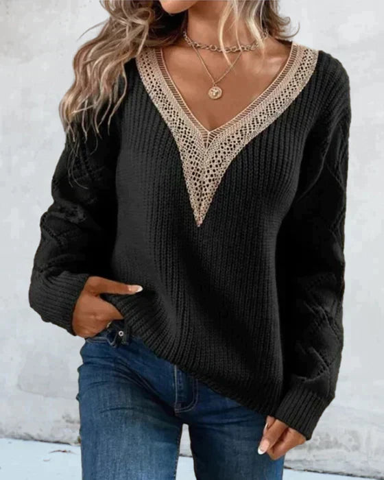 Chantal | Eleganter Pullover mit V-Ausschnitt