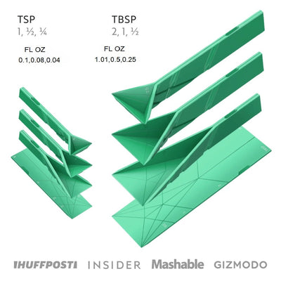 3-in-1 Faltbare Messlöffel | Magnetisch & Platzsparend | Für Trockene & Flüssige Zutaten | 6-in-1 Set
