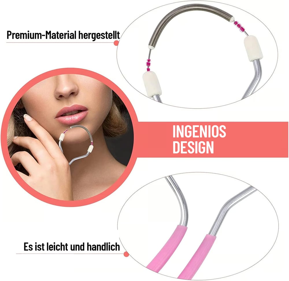 2+2 Gratis | Manueller Gesichtshaarentferner | Schmerzfreie Haarentfernung ohne Batterien | Edelstahl, tragbar & sanft zur Haut