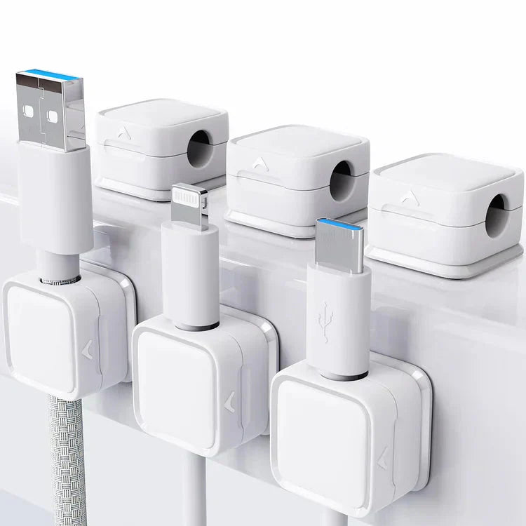 Kabel Organisator Hub | Magnetischer Kabelhalter | Selbstklebend für Schreibtisch & Wand