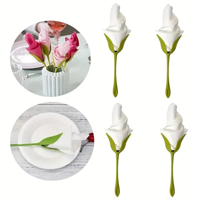 Servietten Blumenformer Set | 2 Stück | Kreative Tischdeko für Hochzeit, Sommer & Feste