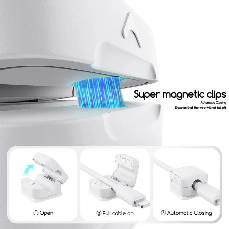 Kabel Organisator Hub | Magnetischer Kabelhalter | Selbstklebend für Schreibtisch & Wand
