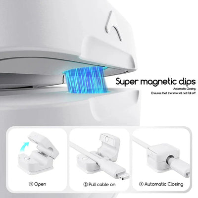 Kabel Organisator Hub | Magnetischer Kabelhalter | Selbstklebend für Schreibtisch & Wand