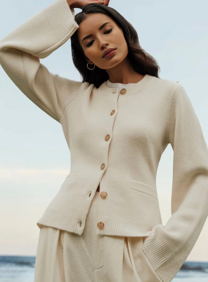 Alice Weiche Strickjacke mit Knöpfen und Muster