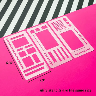 Planer Schablonen Set | Wiederverwendbare Mylar Vorlagen für Bullet Journals | 5mm Punktraster | Kreative Organisation