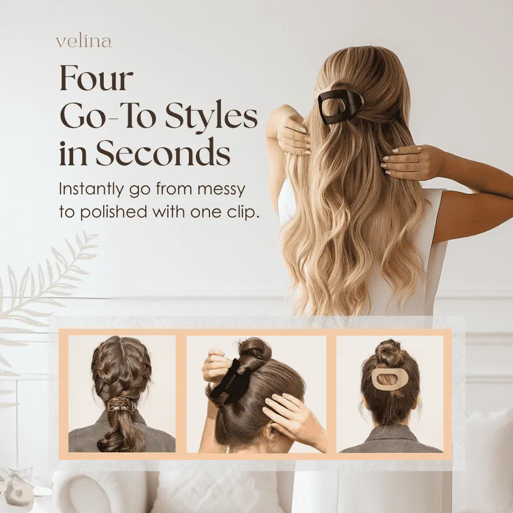 Haarklammer Damen | Flaches, schmerzfreies Design | Fester Halt ohne Zwicken