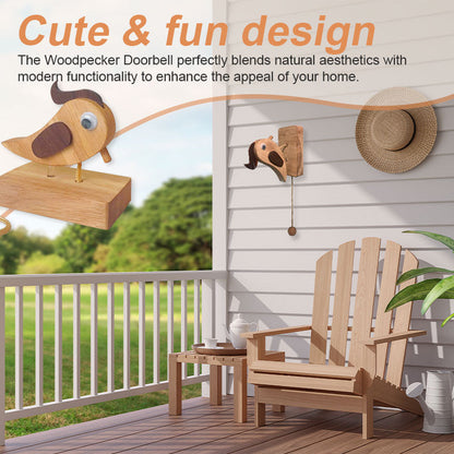 Specht Türklingel | Handgefertigtes Holzdesign | Nostalgisch & Kinderfreundlich