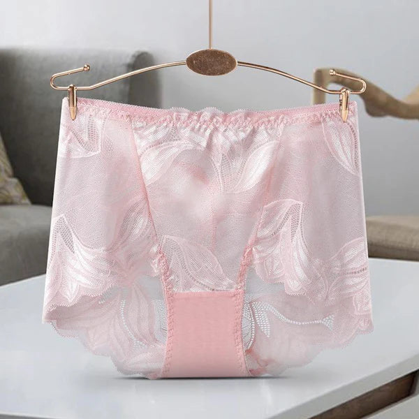 1+2 Gratis | Damen Mid-Waist Panties | Nahtlos Unterwäsche | Unsichtbare Spitze | 3er-Pack