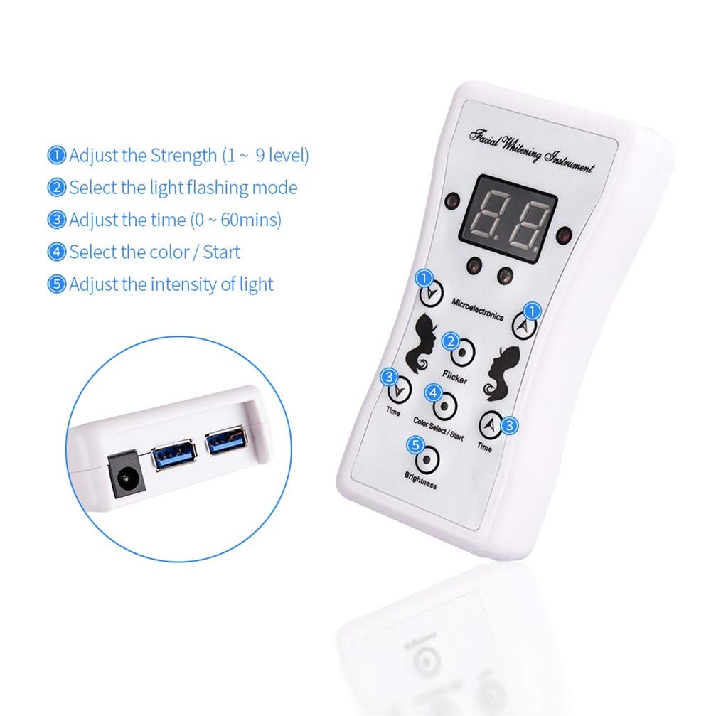 LED Lichttherapie Maske | Kabellos mit Fernbedienung | Anti-Aging & Akne Behandlung