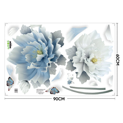 Blume Kreative Wanddekoration | 3D Effekt | Selbstklebend & Wiederverwendbar | PVC Wandsticker Set