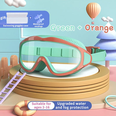Kinder Schwimmbrille | Wasserdicht & Antibeschlag | UV-Schutz | Großer Rahmen | 6–14 Jahre