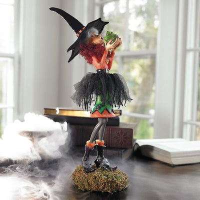 Halloween-Figurine | Handgemachte Hexendekoration | Harz