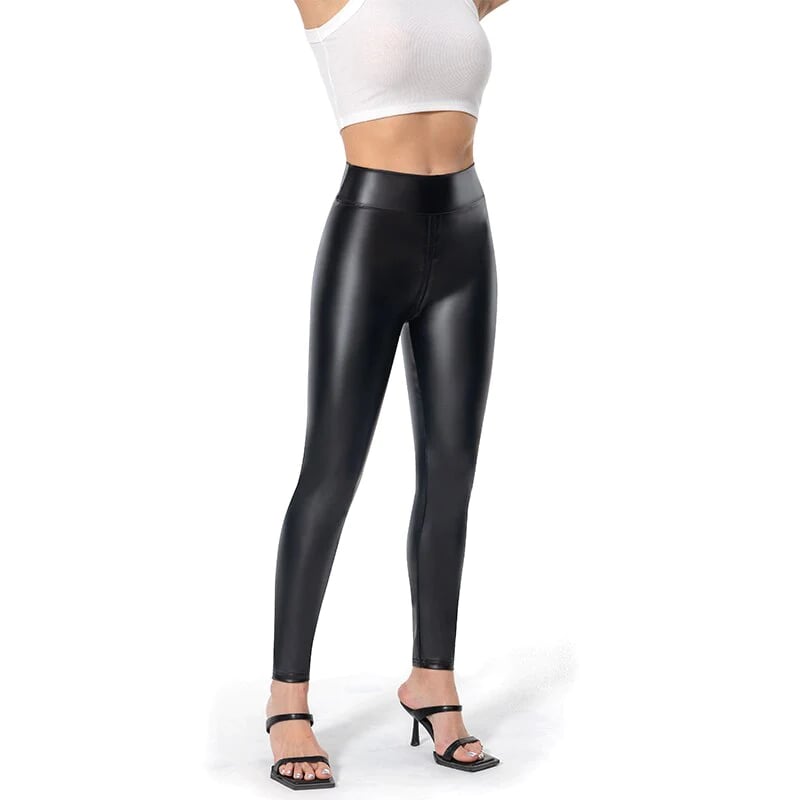 Damen Hose | Matte Lederoptik | Klassische Kunstlederhose | Stilvoll & Vielseitig