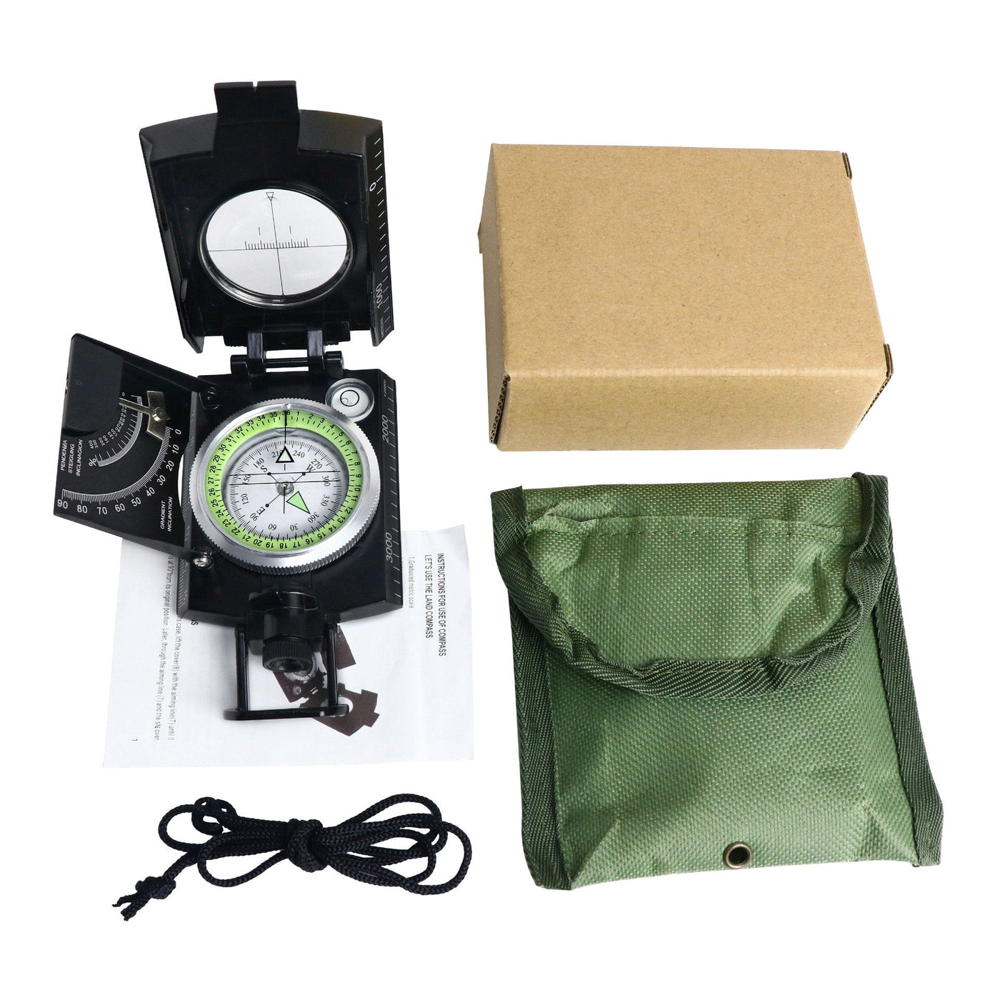 Militär Kompass mit Klinometer | Wasserdicht | Outdoor Navigation & Orientierung