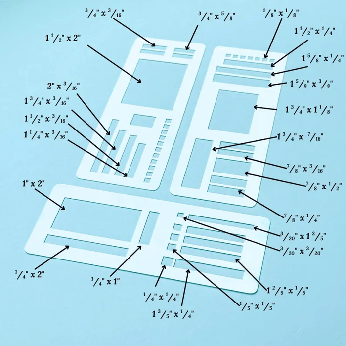 Planer Schablonen Set | Wiederverwendbare Mylar Vorlagen für Bullet Journals | 5mm Punktraster | Kreative Organisation