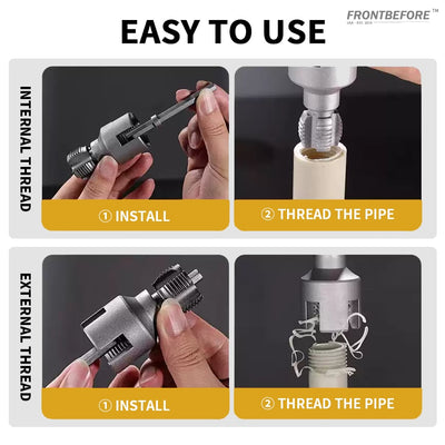 Rohrgewindeschneider | Innen- & Außengewinde | 40Cr Legierter Stahl | Für PVC & PPR Rohre