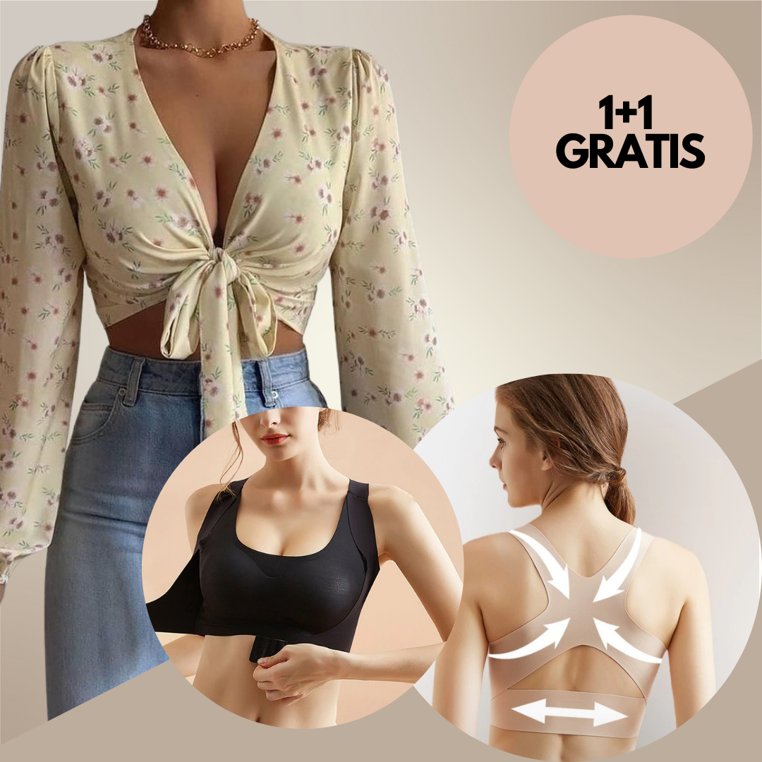 1+1 Gratis | Damen Haltungskorrigierender BH | Kreuz-Rücken-Design | Unsichtbar Unter Kleidung | Frontverschluss