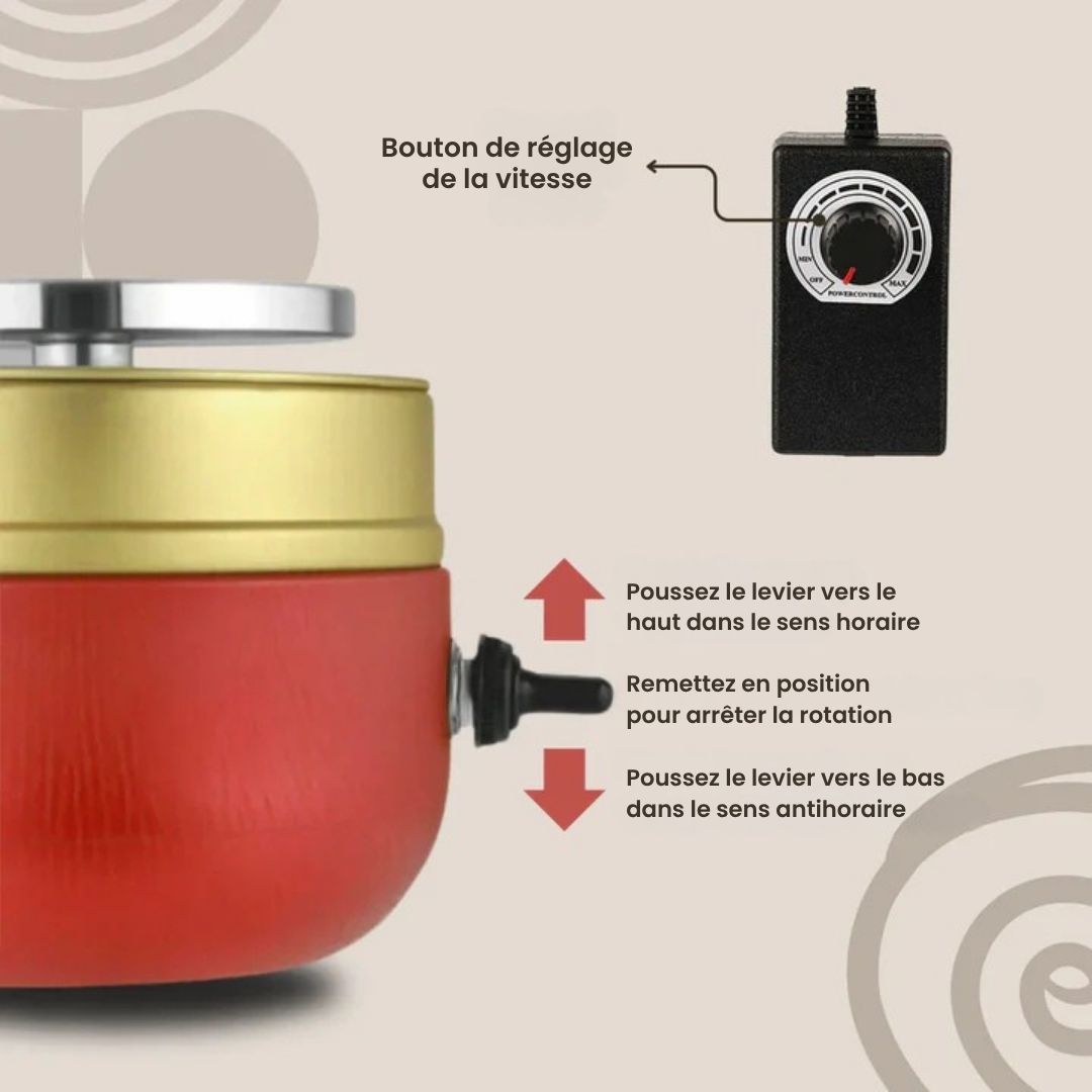 Mini-Töpferei | Kreatives Set für Kinder und Erwachsene | Mit einstellbarer Geschwindigkeit