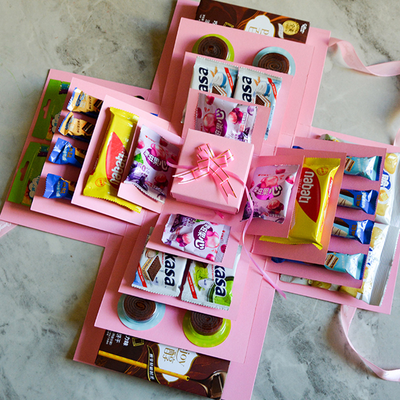 Explosionsbox Geschenkbox | 5-lagiges DIY Überraschungs-Geschenk | Personalisierbar & Kreativ