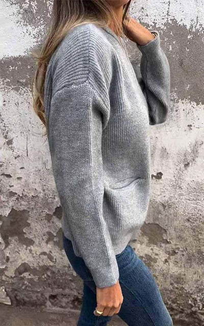 Damen Strickjacke mit Reißverschluss | Rundhals | Baumwolle | Größen S–5XL