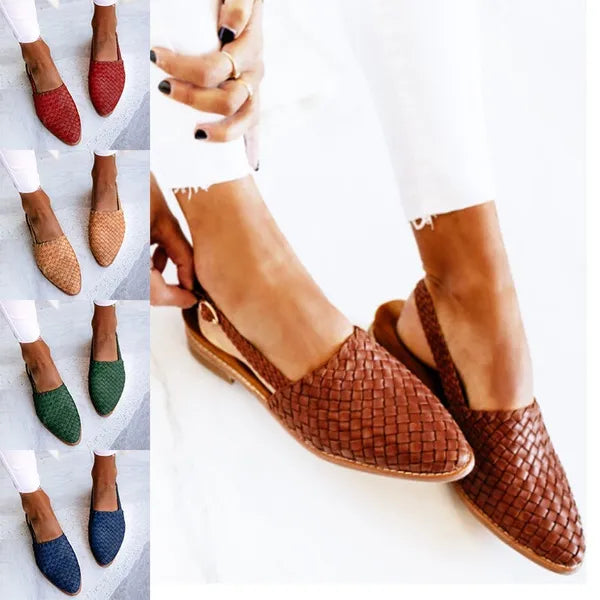 Linovero | Geflochtene Leder-Slipper mit mandelförmiger Spitze
