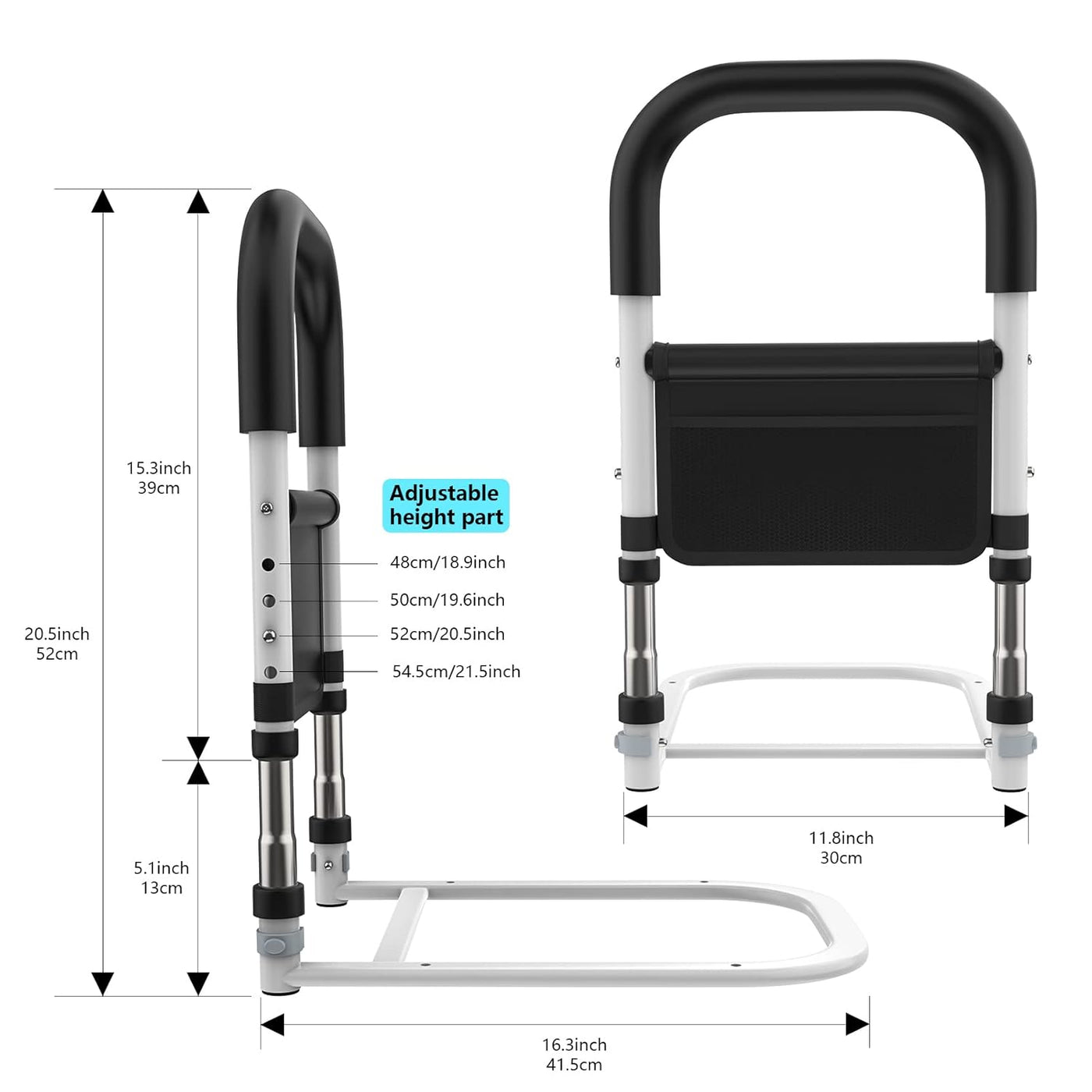 Bettstütze für Senioren | Höhenverstellbar | Rutschfester Griff & Aufbewahrungstasche