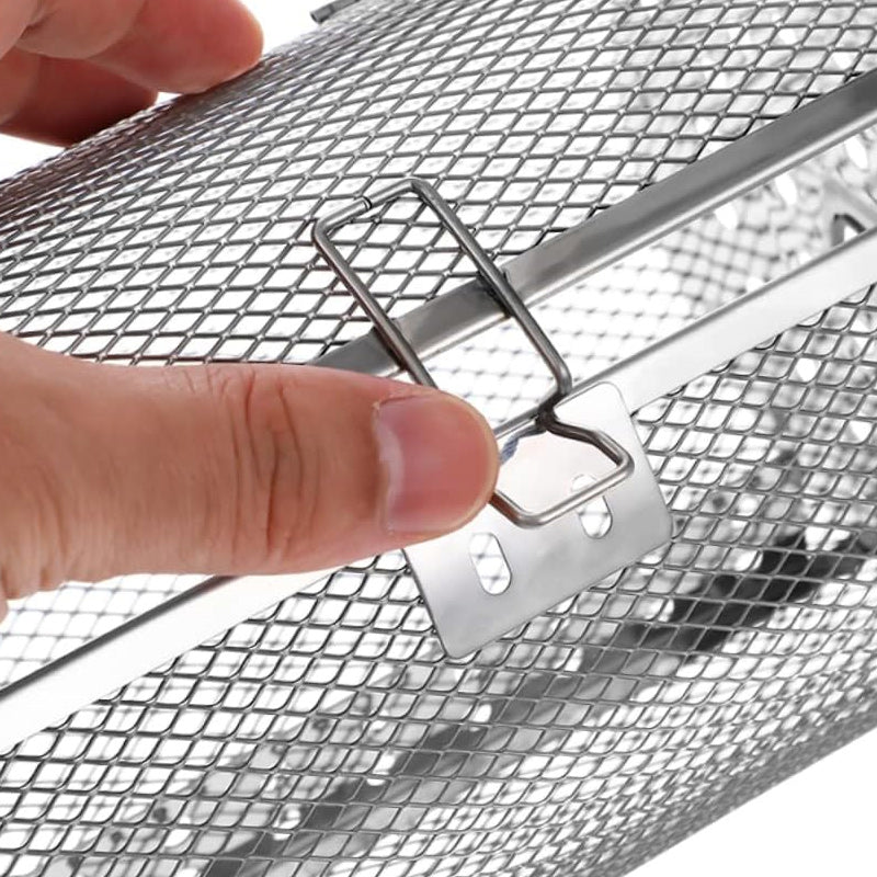 Rotierender Grillkorb | Für Grill & Heißluftfritteuse | Gemüse, Fleisch & Nüsse rösten