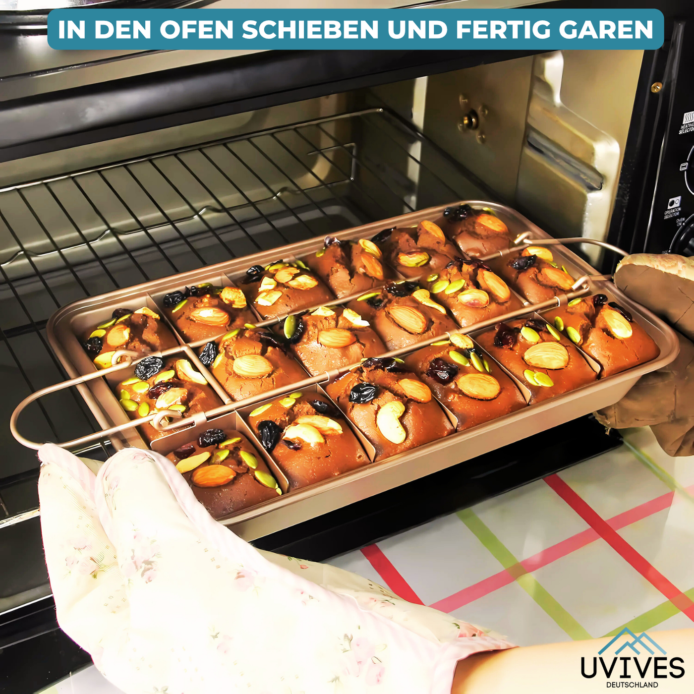 Backform mit Trennwand | 18 Stücke | Antihaftbeschichtet & Spülmaschinenfest