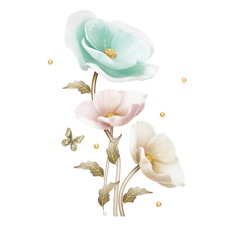Blume Kreative Wanddekoration | 3D Effekt | Selbstklebend & Wiederverwendbar | PVC Wandsticker Set
