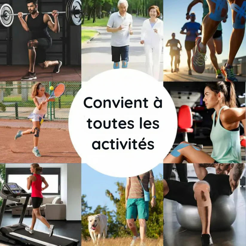 Kinesiology Knie Tape | Vorgeschnitten & Elastisch | Baumwolle, Atmungsaktiv & Wasserfest