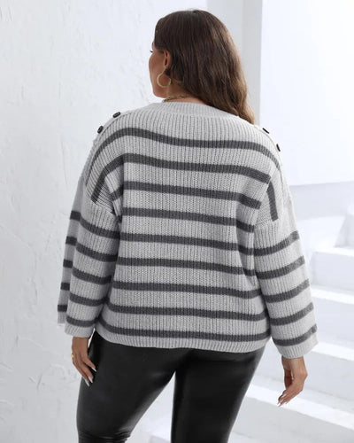 Valeria™ Gestreifter Teardrop-Pullover