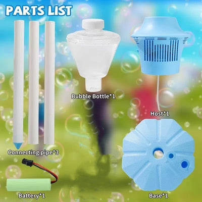 Seifenblasenmaschine für Kinder | Tragbar & Höhenverstellbar | Automatischer Blasenzerstörer