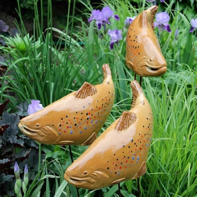 Gartenfigur Fisch | NaturFisch™ | Naturinspirierte Metallkunst | Wetterfest & Handgefertigt