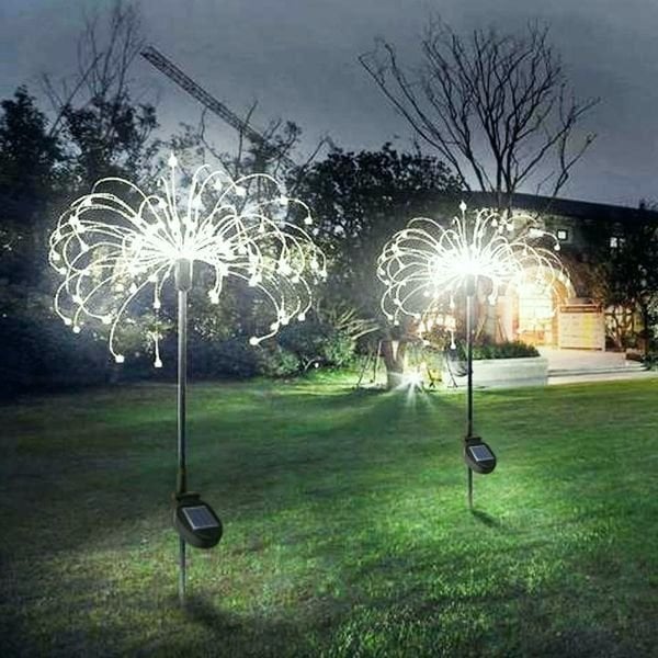 1+1 Gratis | Solar Feuerwerk Lichterkette | 90 LEDs | IP65 wasserdicht | Warmweiß & Bunt | Garten & Terrasse