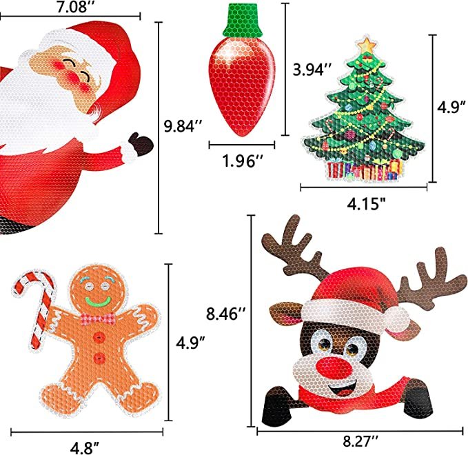 Weihnachts-Magnet Deko | Reflektierende Glühbirnen-Magnete | Für Auto, Kühlschrank & Metallflächen