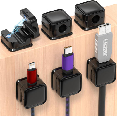 Kabel Organisator Hub | Magnetischer Kabelhalter | Selbstklebend für Schreibtisch & Wand